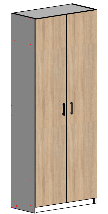 Шафа гардеробна з висувною штангою 2-дверна (48734) АНШАР ГРУП 600х380х2000 мм